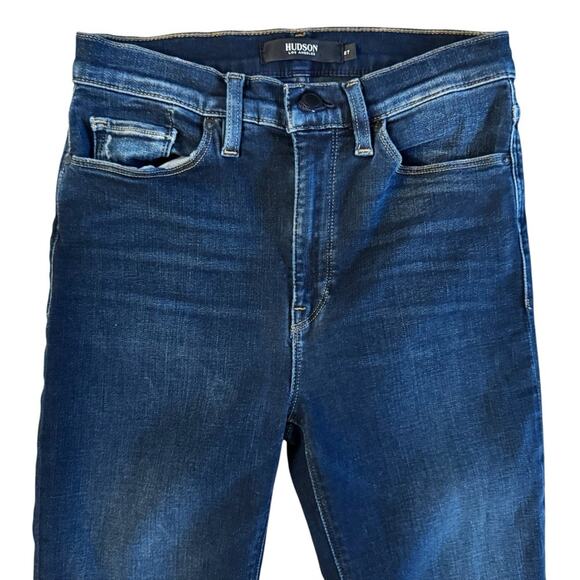 Hudson Barbara Super Skinny Jeans women size 27 Blue Dark Wash high rise Bodycon - Picture 2 of 11